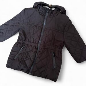 Starting Out Quilted Black Hooded Puffer Jacket 12 months
